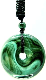 Malachite Necklace For Women and Men Natural Malachite Stone April Birthstone Necklace Azurite Malachite Crystals Pendant Jewelry Healing Aura, Crystal, No Gemstone