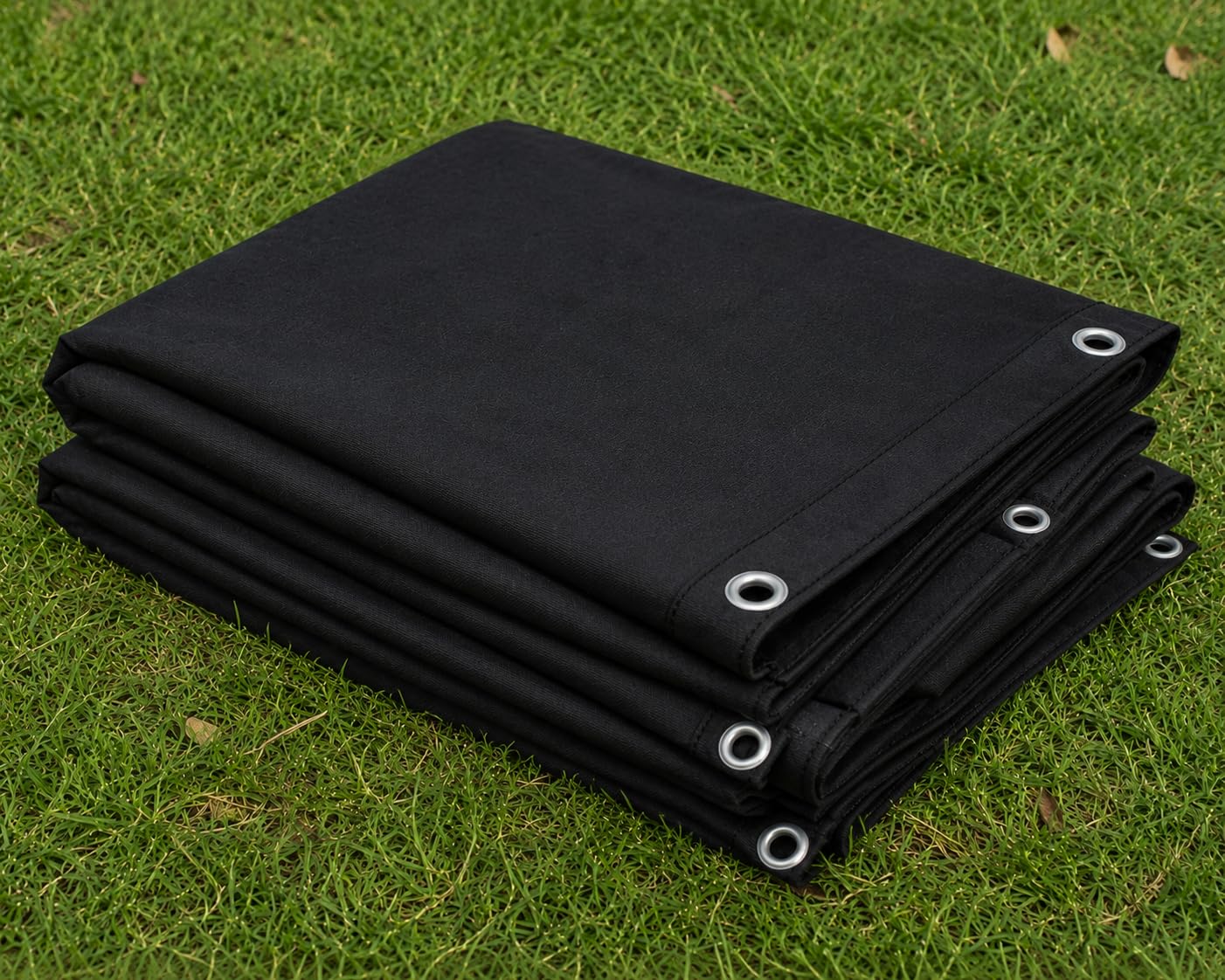 Shumaxx Tarpaulin 500gsm Heavy Duty Canvas Cotton Tarpaulin Tarp Outdoor Waterproof Dustproof Basha Boat Truck Cover Firewood cover Roof patch Furniture Pool Cover Rain shelter (Grey 2M X 3M)