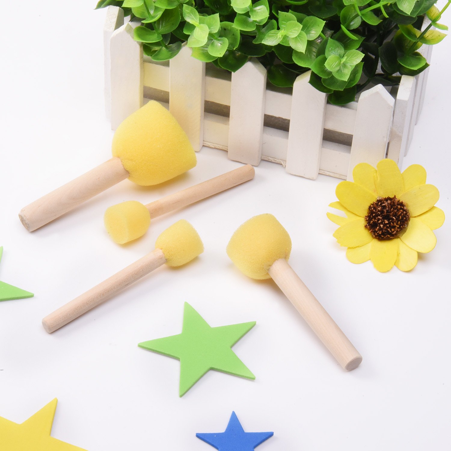 20 Pennelli In Spugna Rotonda Per Bambini | Ideali Per Disegno, Pittura E Graffiti, 4 Taglie - Foto 10