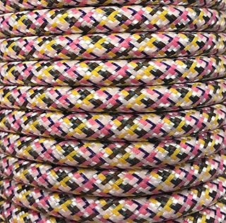 WatioWave Cable textil de 5m en color rosa con diseño pixel brillante, ideal para decorar y aportar estilo a espacios interiores.