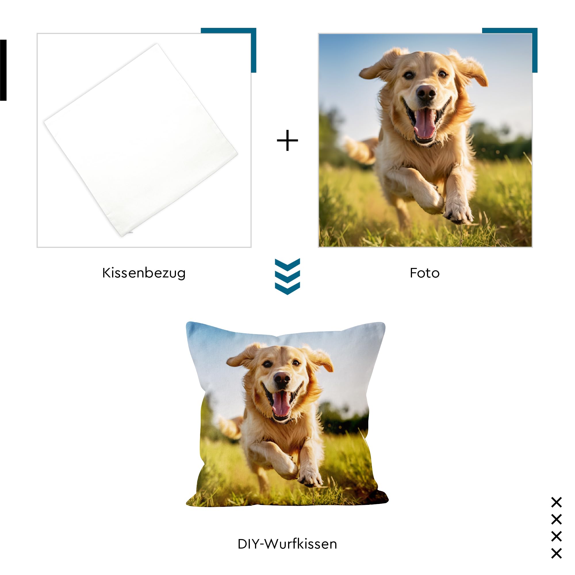 Encasa XO Sublimation Kissenbezug, ohne Füllung 40x40 cm White