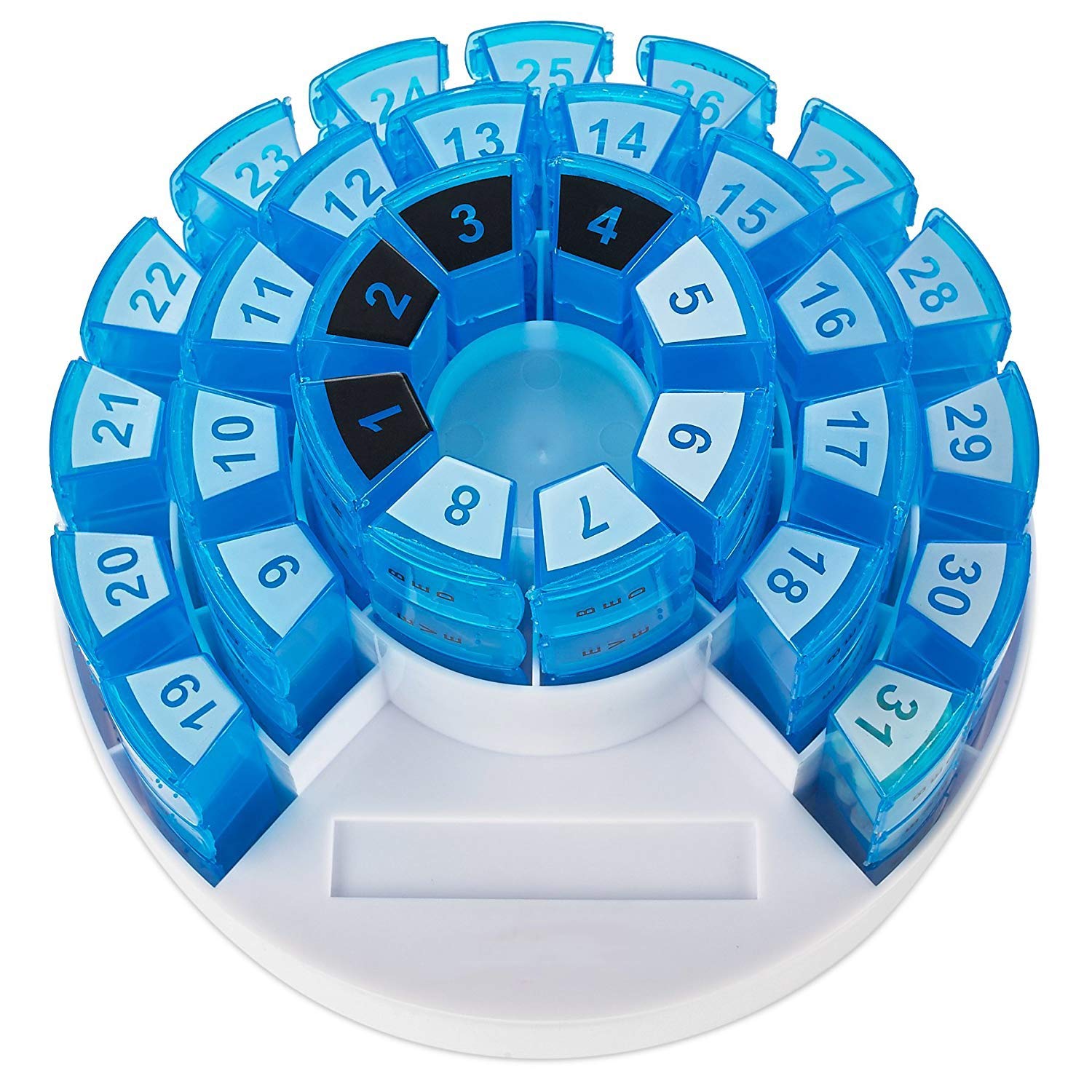 Boîte à pilules mensuelle - Organisateur de Pilule de Voyage pour suppléments d'aspirine à l'huile de Poisson vitaminée - Section Organisme de Prescription avec Plusieurs doses Quotidiennes