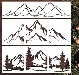 Large Stencils for Painting on Walls Mountain Stencil Forest Tree Stenci...