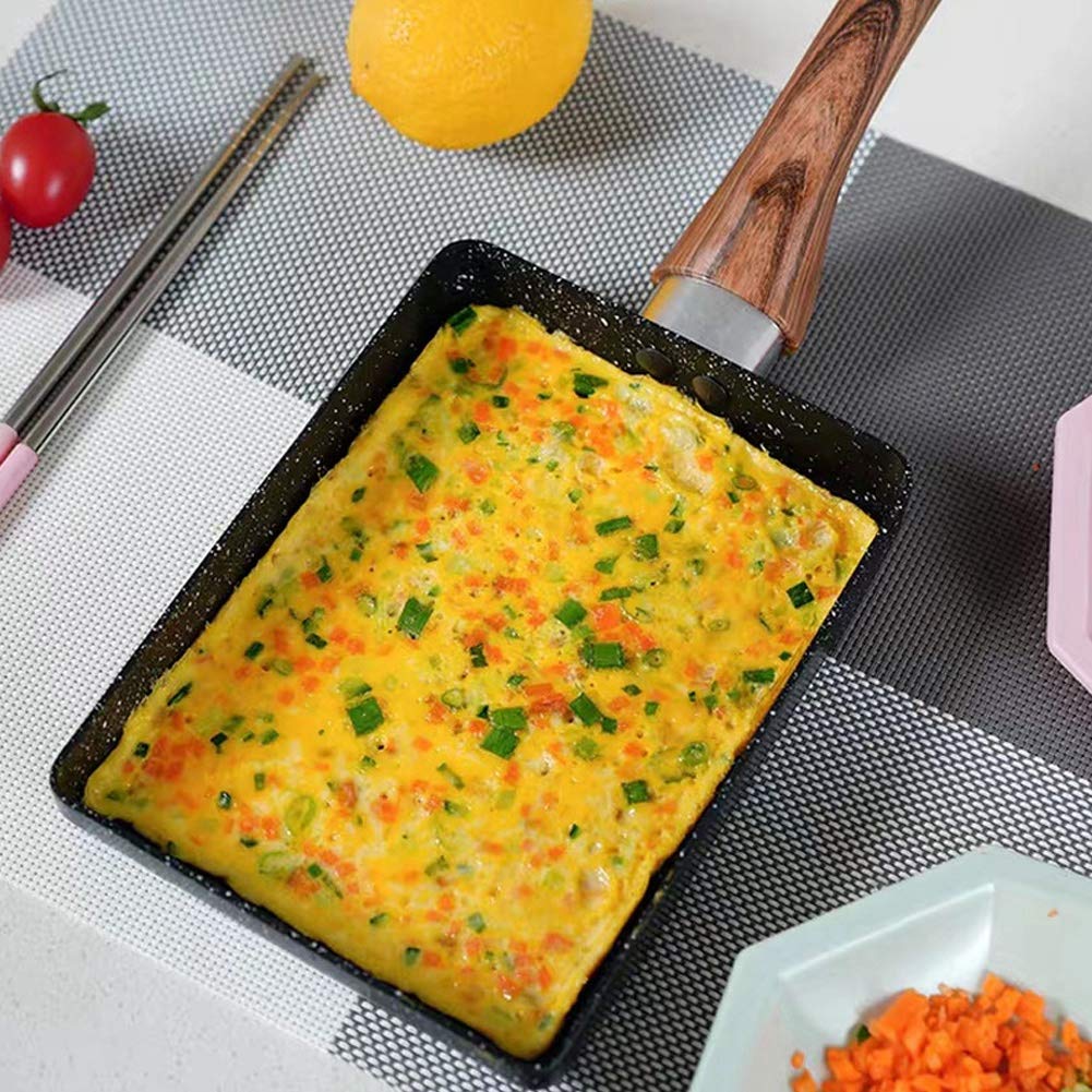 RANJIMA Poêle à Omelette Japonaise Tamagoyaki - Antiadhésive Rectangulaire 19x16cm - Induction Compatible