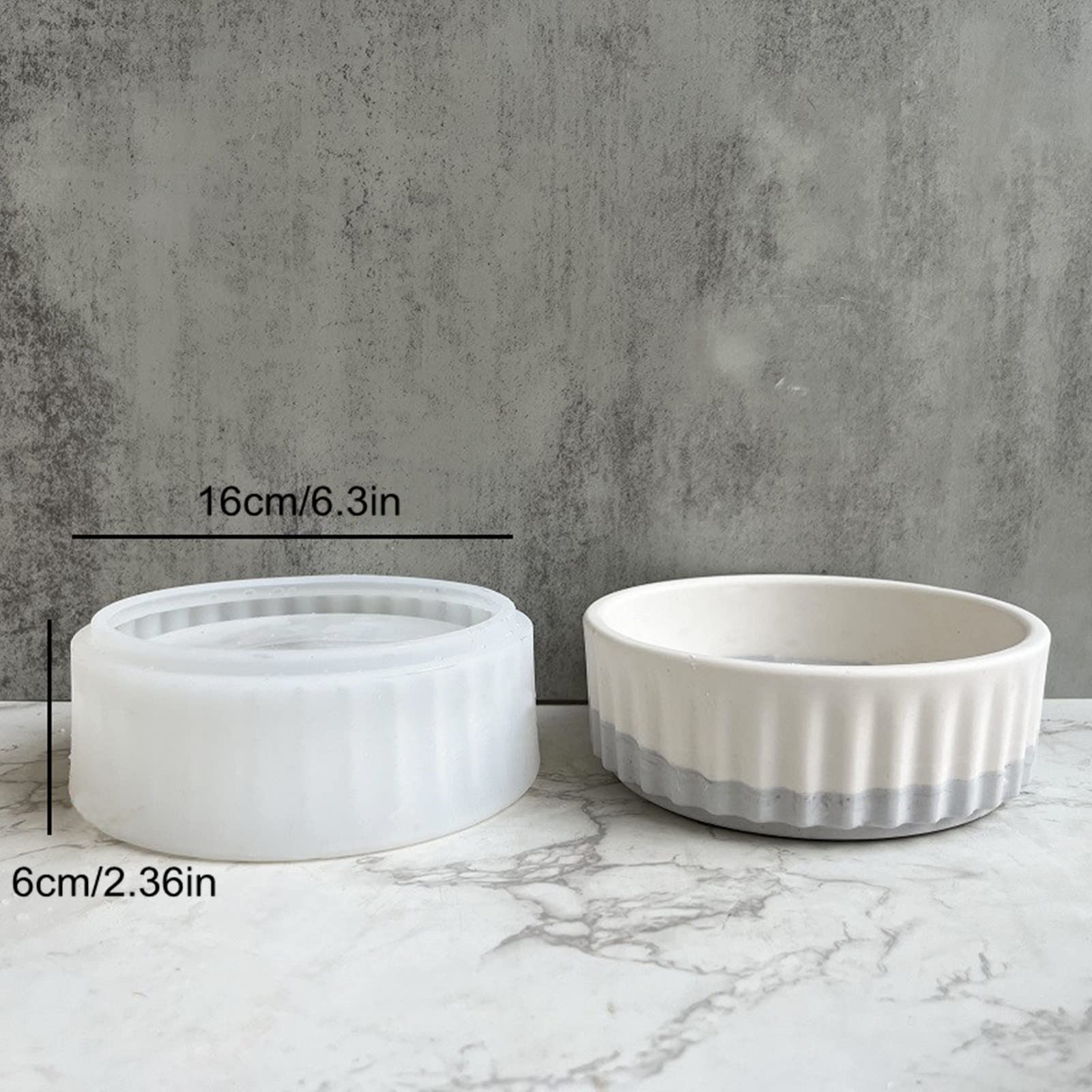 Round Vertical Striped Flower Pot Silicone Mold Succulent Planter Vase Concrete Mold Plaster Epoxy Resin Cement Clay Storage Box Mould