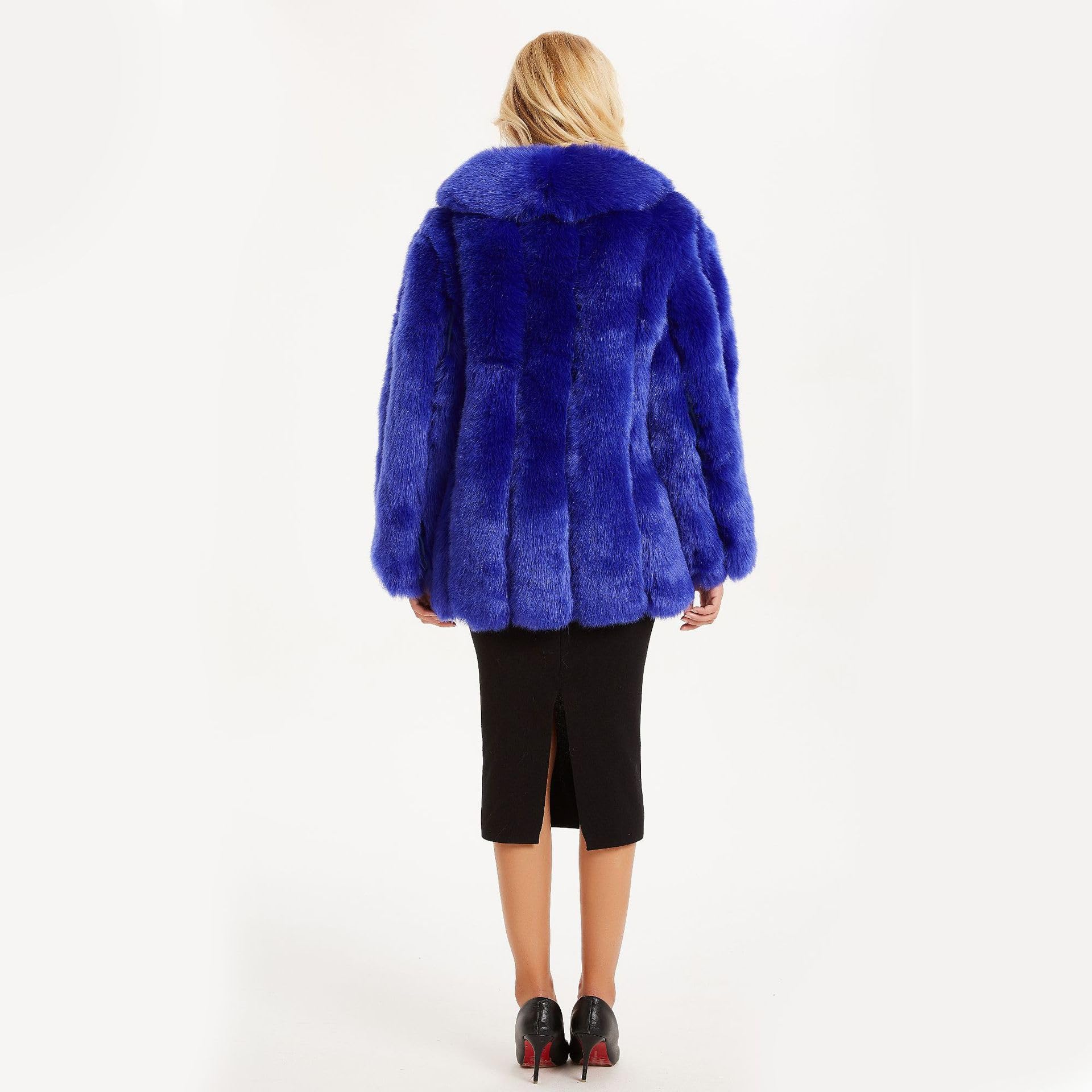 Abrigos de visón para mujer, abrigo de invierno cálido y esponjoso piel sintética, abrigo largo medio, chaqueta parka holgada, grueso talla grande