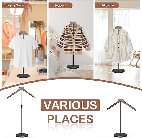 Miniatura 9 de Soporte de exhibición de camisas, torso de maniquí ajustable de altura de 18 a 34 pulgadas para tiendas de vendedores, perchero portátil de ropa más