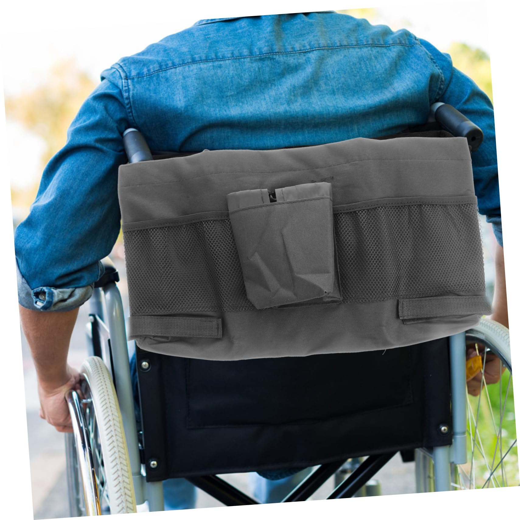 Bolsa Portátil para Andador Negra de Tela Oxford, Gran Capacidad | Accesorio Colgante, Uso en Compras y Actividades al Aire Libre, Ligero y Fácil de Llevar