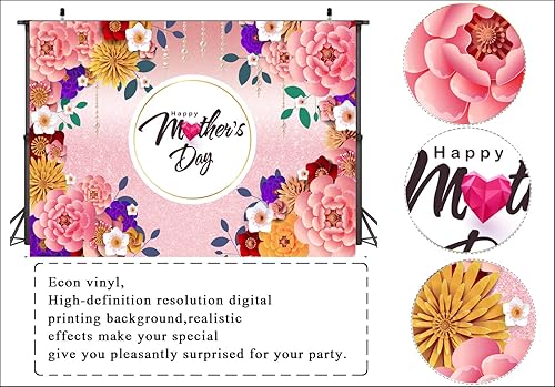 Telón de fondo de fotografía para el Día de la Madre de 7 x 5 pies, telón de fondo para sesión de fotos de agradecimiento a la madre, decoración de