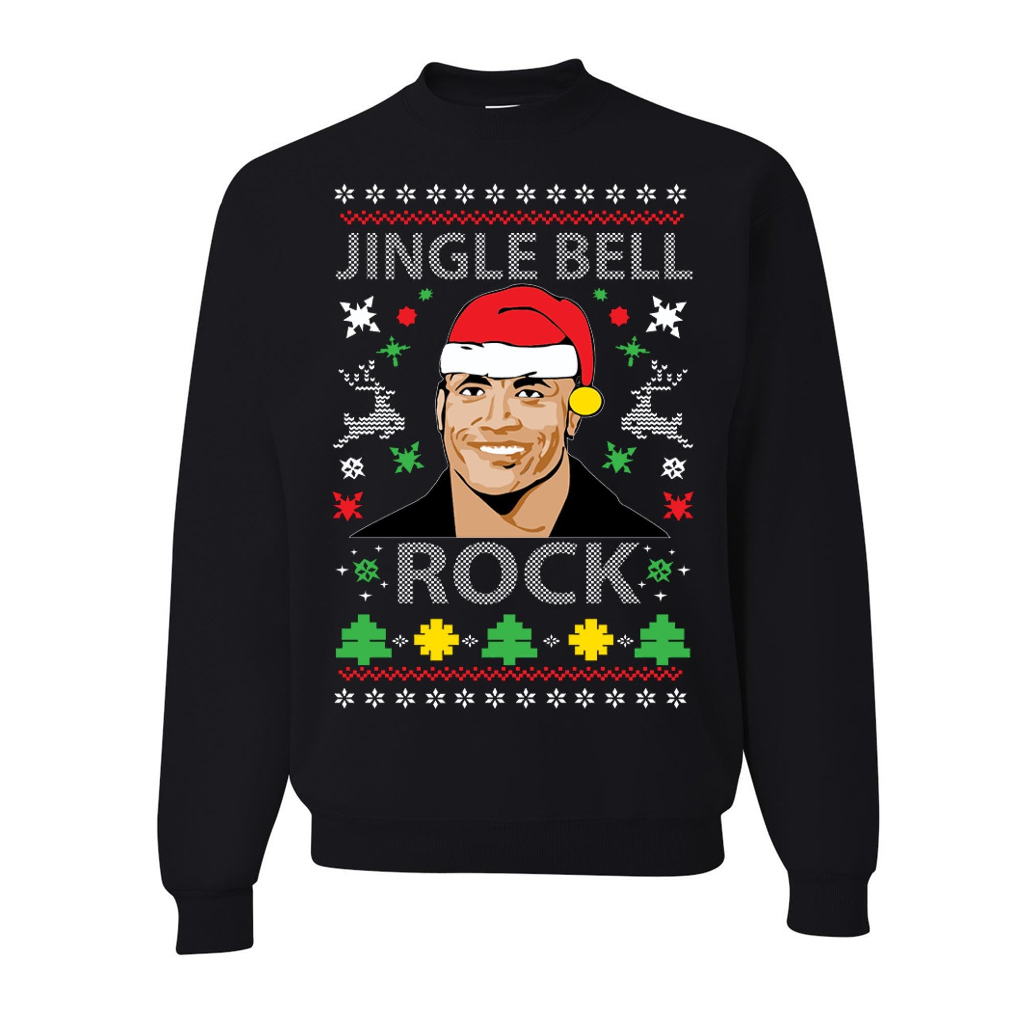 wild custom apparelJingle Bell Rock Ugly Christmas Sweater Crewneck Sweatshirt