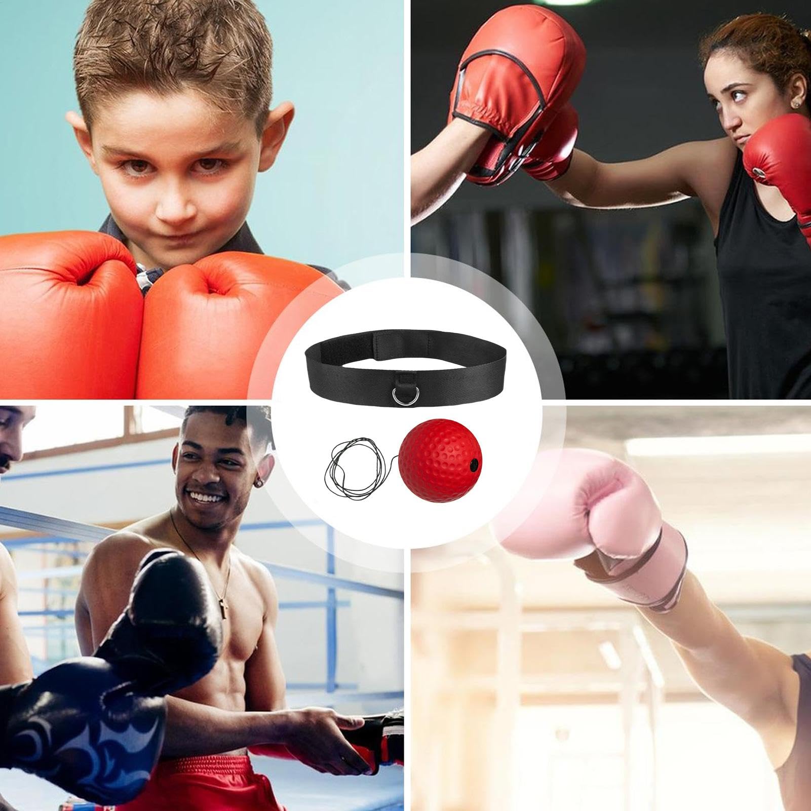 Pelota de boxeo Reflex Ball - Juego de diadema de pelota de boxeo | Pelota de reflejo de boxeo con diadema | Equipo de entrenamiento al aire libre Pelota de react para dormitorio, dormitorio de viaje