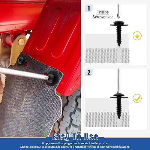 Miniatura 6 de Glarks 160 piezas de 12 tamaños de tornillo de retención de tornillo para motor de automóvil debajo de la cubierta, protección contra salpicaduras,