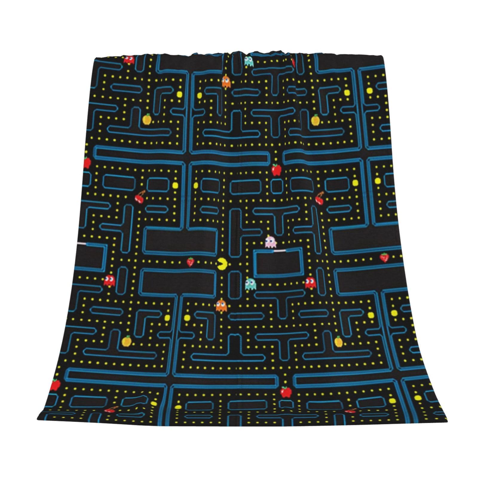 Retro Video Game Pattern Fleece Throw Blanket for Couch Chair Bed Women Men - Lightweight Plush Fuzzy Cozy Soft Blankets and Throws for Sofa Travel