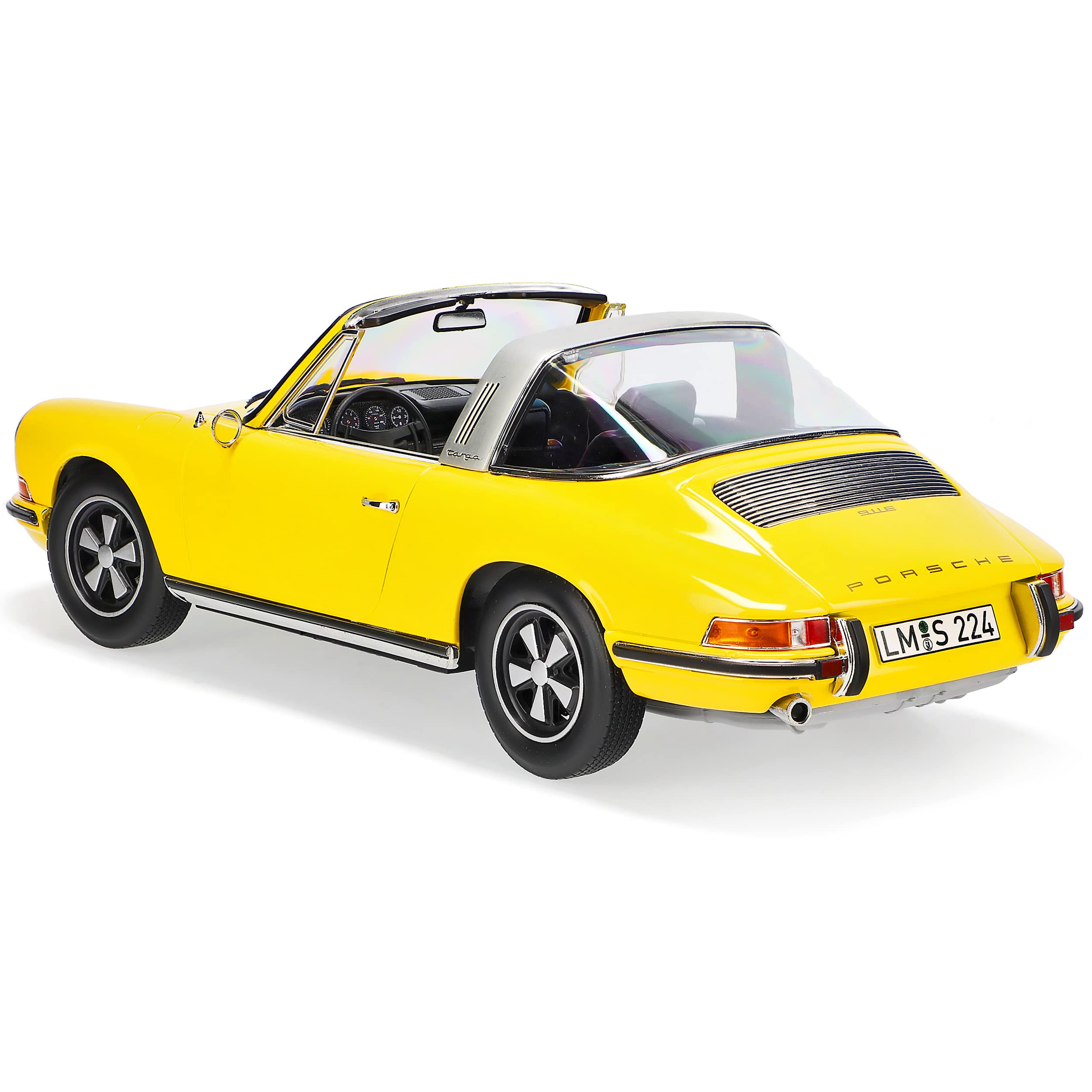 Porsch. 911 E Urmodell Targa Cabrio Gelb 1963-1973 1/18 Norev Modell Auto