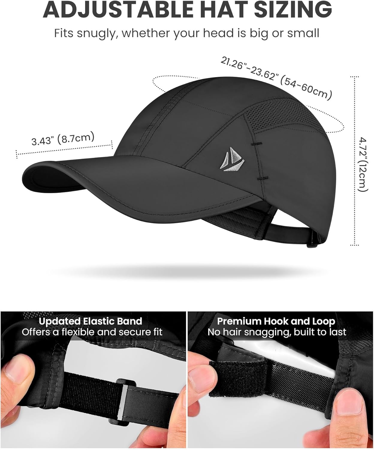 YANIKY Quick-Dry Running Hat for Men & Women Cooling Hat UPF 50+ Thin Baseball Cap Lightweight Breathable Mesh Sport Hats