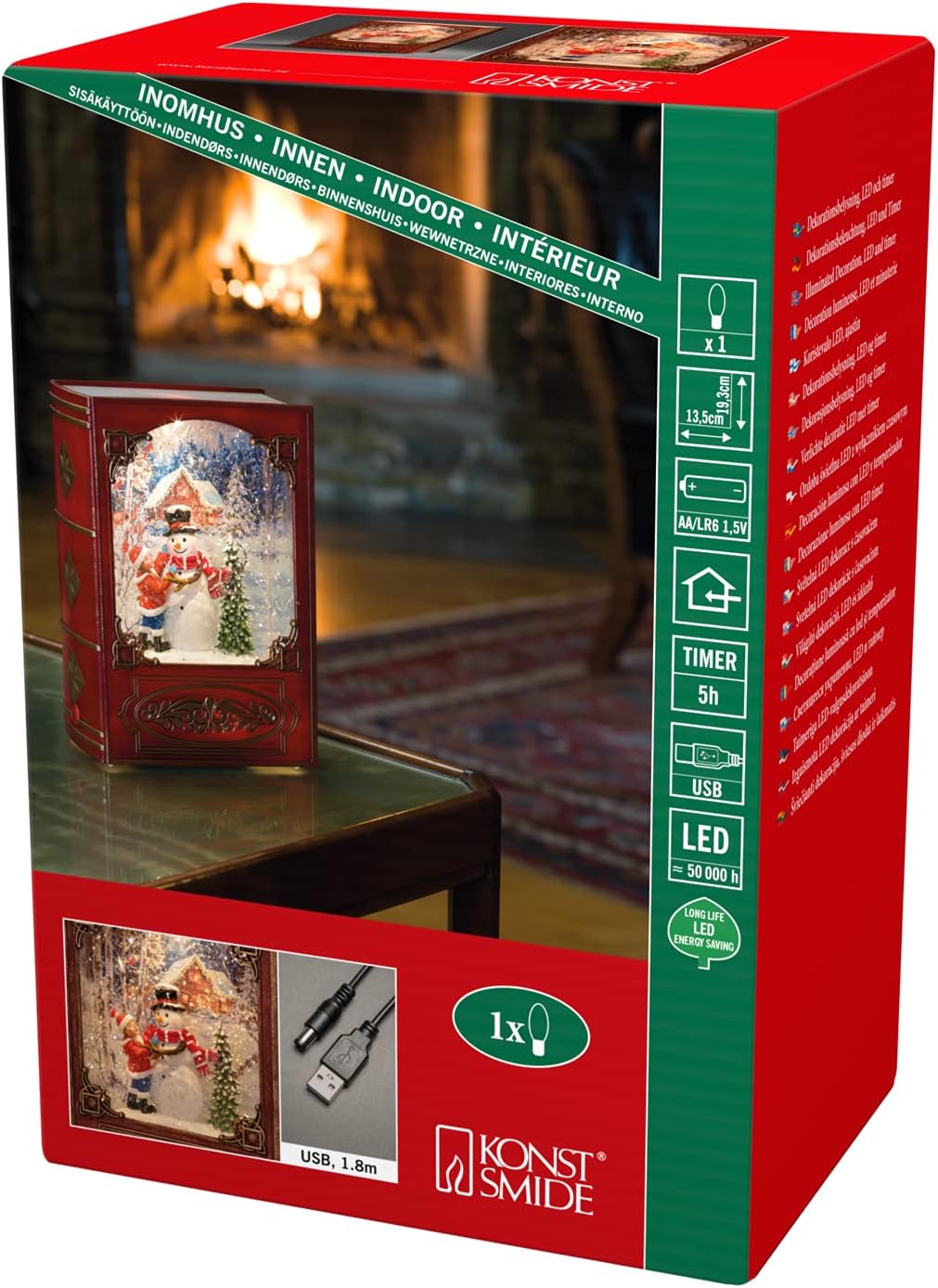 Konstsmide Christmas Decorations LED Snow Globe Lantern Christmas
