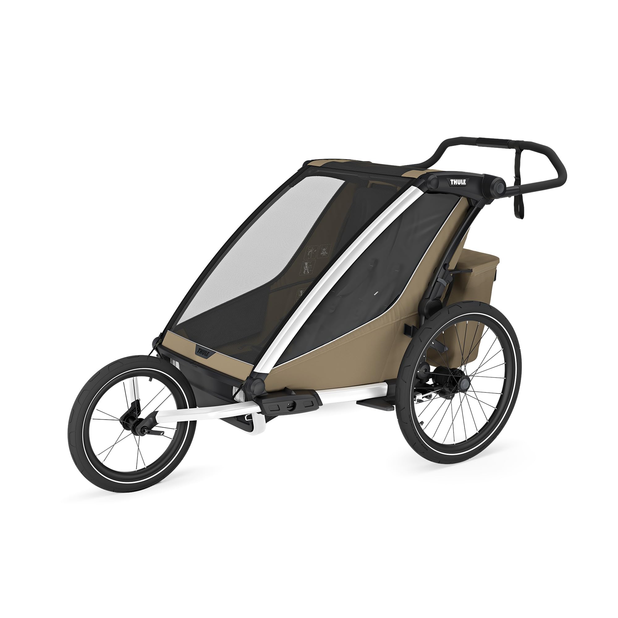 Thule Chariot Cross 2 Rimorchio Multisportivo Da Bici Faded khaki, Double