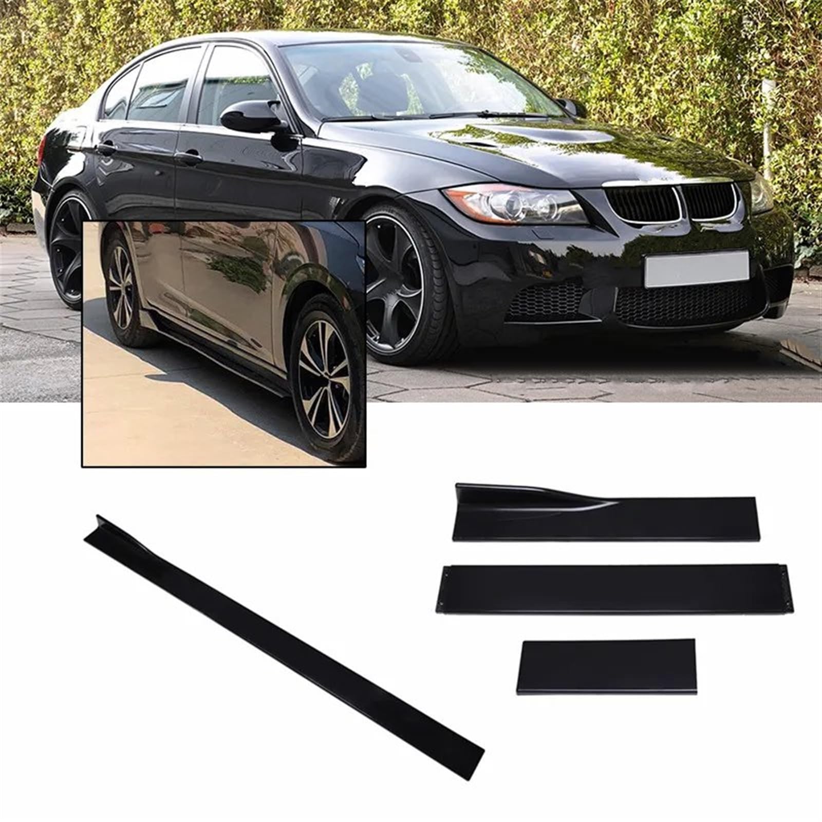 Minigonne Laterali Per Carrozzeria 1 Paio Di Minigonne Laterali Universali Per Auto Da 2 M, Estensione Winglet Splitter, Nero Lucido Per Nissan