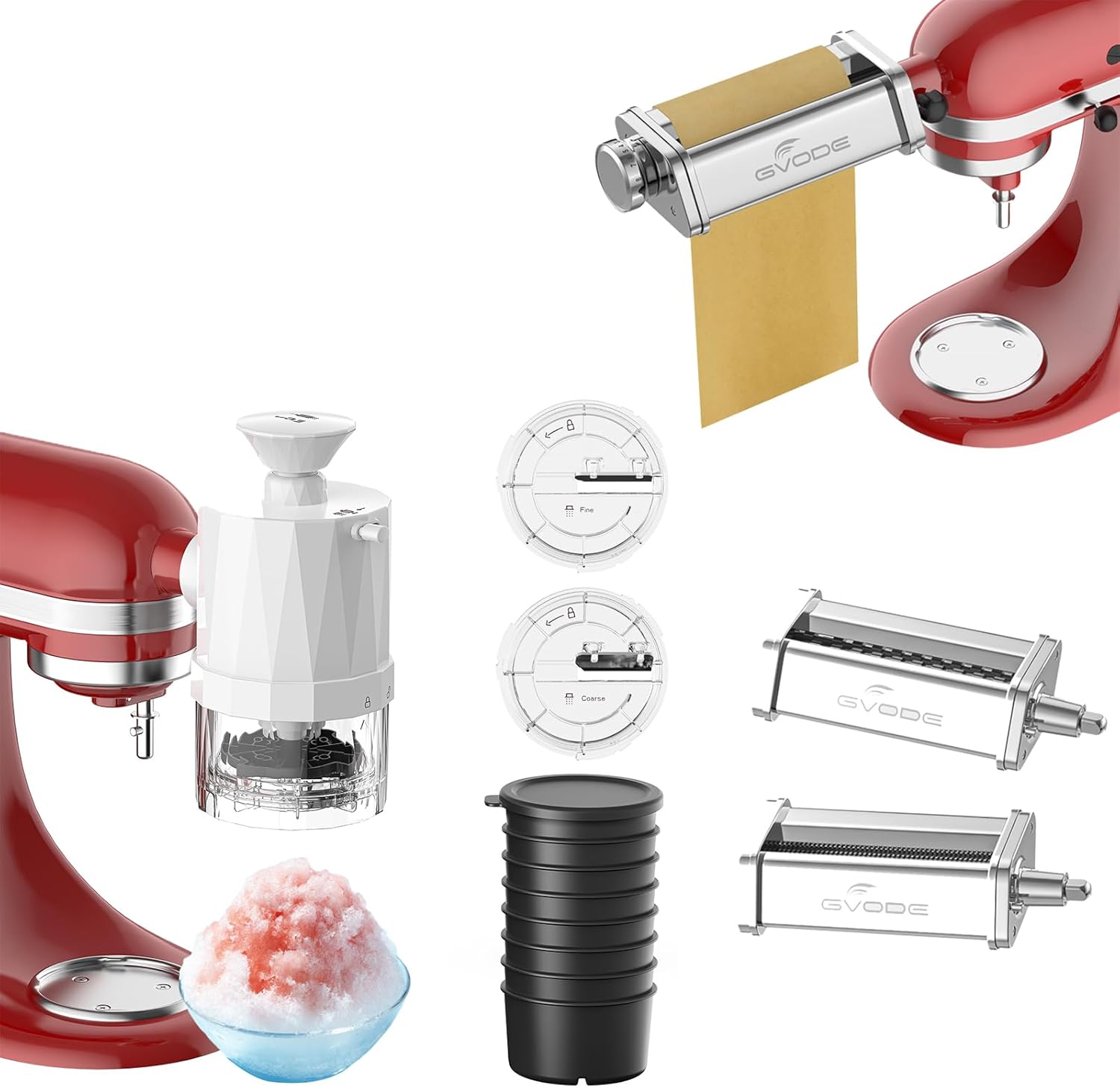 Gvode Pasta Attachment&Shaved Ice Attachment for KitchenAid