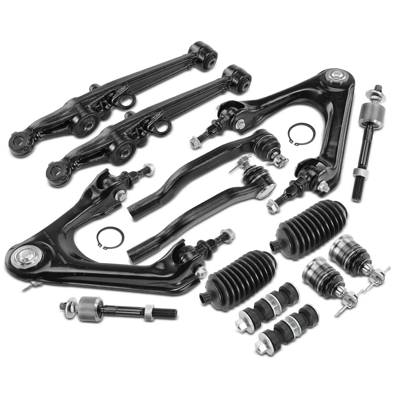 A-Premium Set of 14, Upper Lower Control Arm, Inner Outer Tie Rod End, Lower Ball Joint, Sway Bar Link, Compatible with Honda Accord 1994-1997, Acura CL 1997-1999