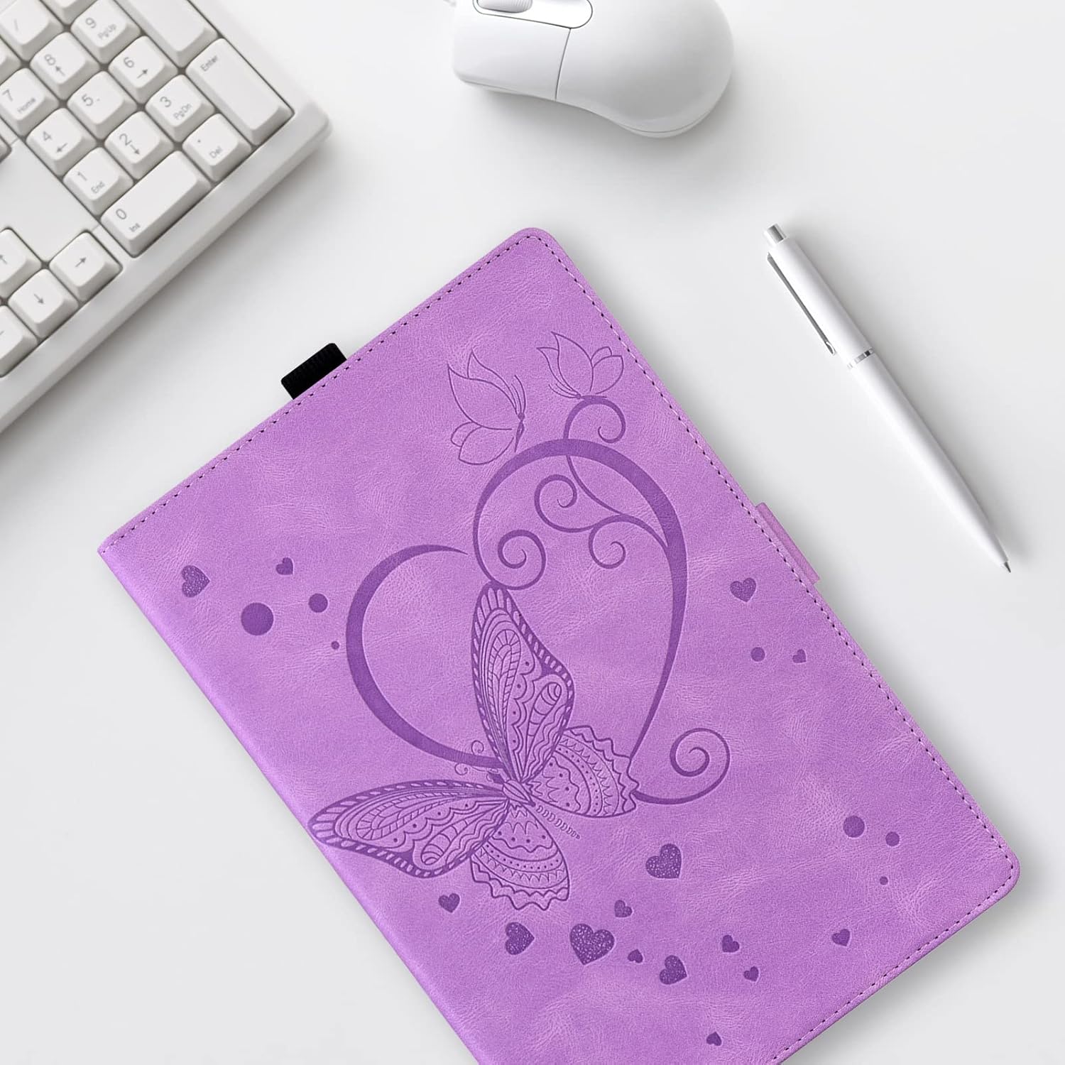 Case Fits All-New Kindle Fire HD 10 & 10 Plus Tablet (11th Generation, 2021 Release) 10.1", Multiple Angles Viewing Stand Cover Soft TPU Back Cover with Pen Holder and Auto Wake/Sleep, Purple