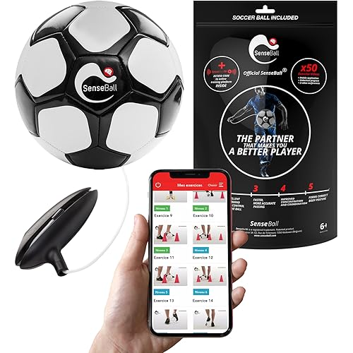 Soccer Ball | Soccer Training Equipment for Kids & Adults | Improve Skills & Control with 50 Exercise Videos & Personal Soccer Coach App