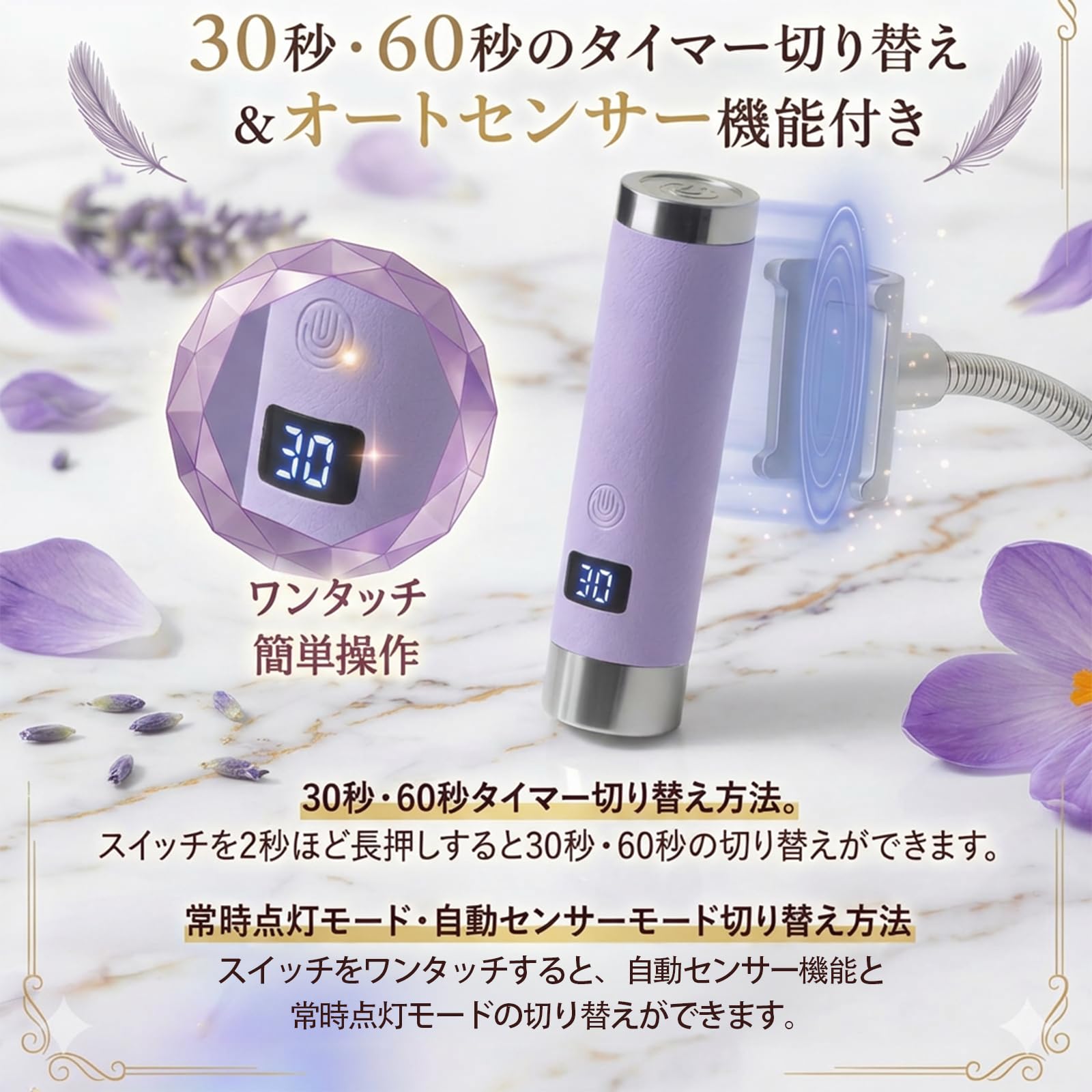Amazon.co.jp: AIセンサー搭載 ネイルライト ハンディ UV LEDライト