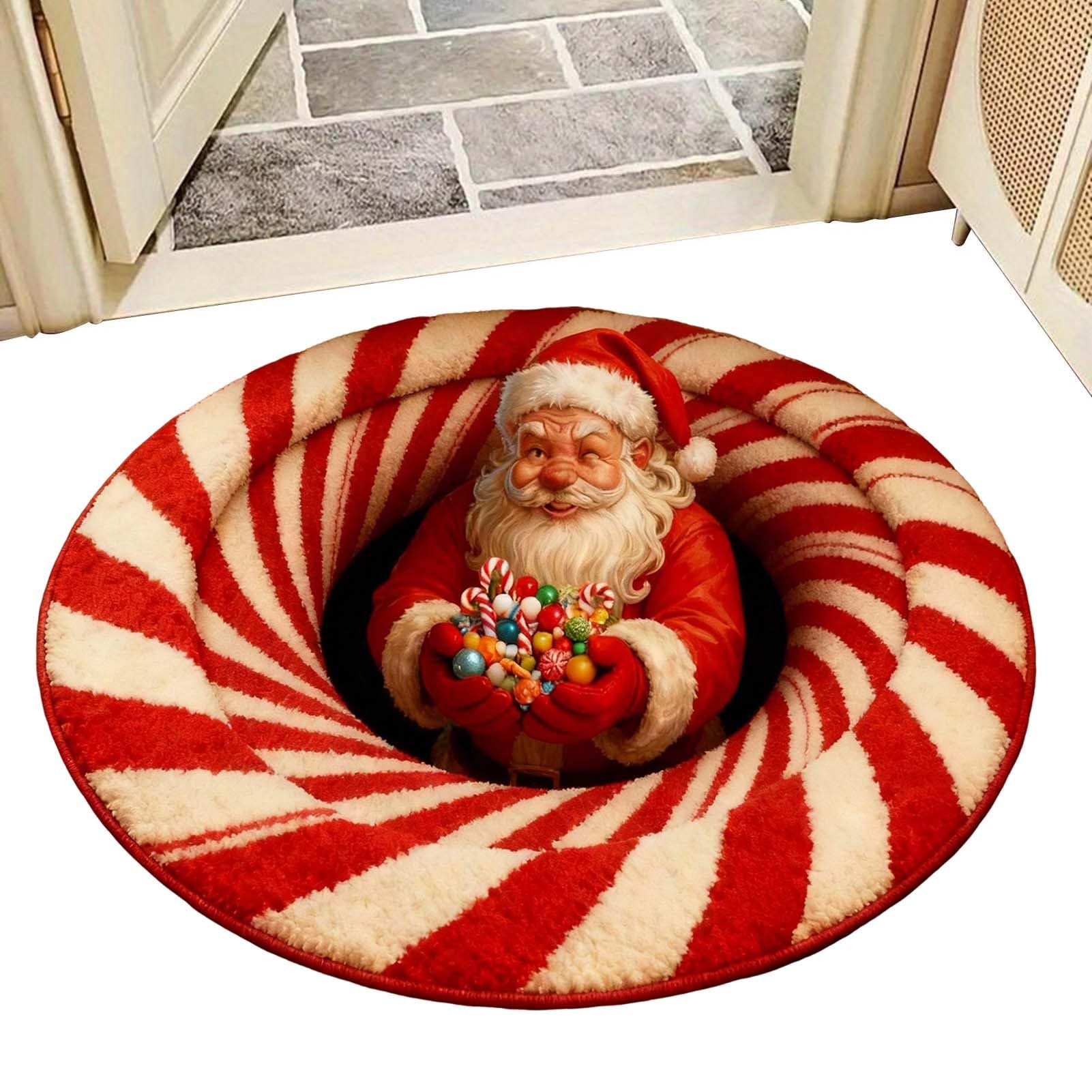 Tapis de Noël 3D antidérapant grand confort pour salon et cuisine