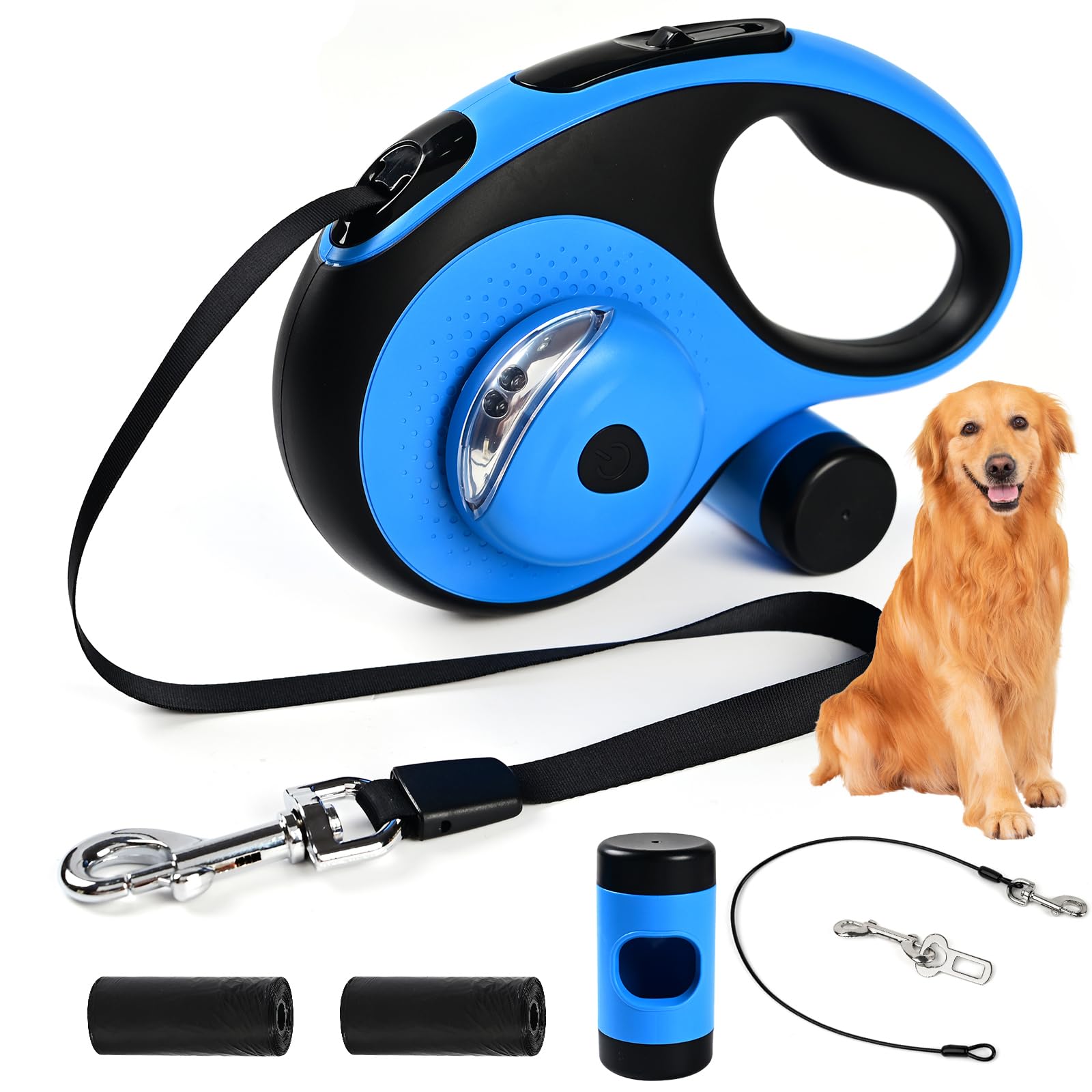 Hands Free Recoil Dog Leads Automatic Retractable Dog Leash 8M Pet