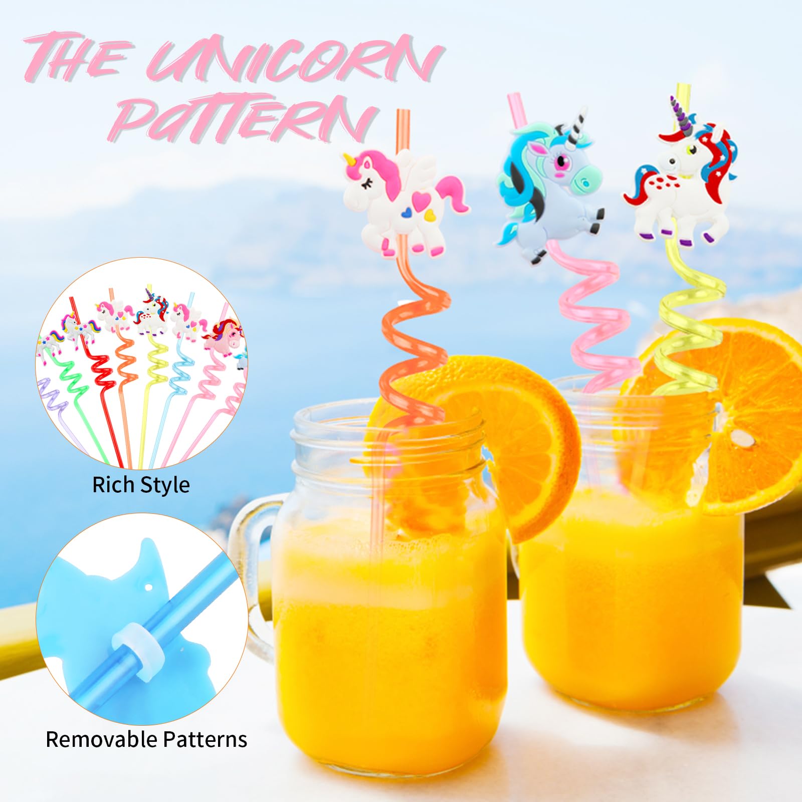 Ulife Mall Lot De 6 Pailles Réutilisables Fantaisie En Plastique Dur Pour Fête Paresseux Pour Enfants, Décorations D'anniversaire Pour Enfants, Fournitures De Fête De Famille