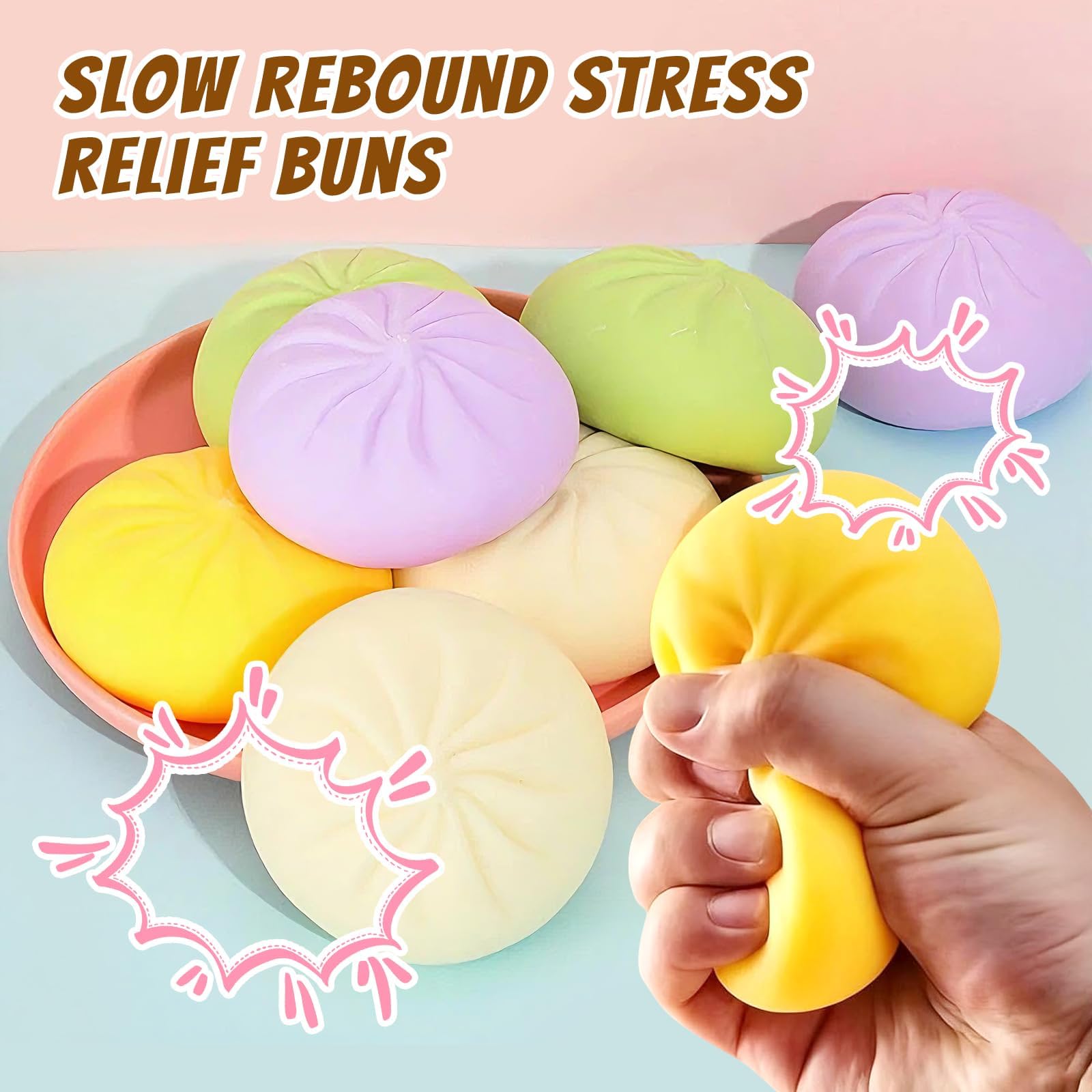 4PCS Glitter Dumpling, Dumpling Squishy, Rainbow Dumplings,, Soft Squeeze Decompression Dough — view 8