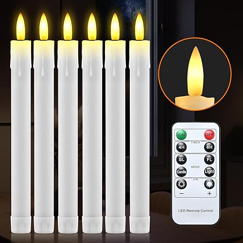 Miniatura 8 de 20 velas sin llama con control remoto, luces de vela con clip para árbol de Navidad con temporizador, velas LED de ventana que funcionan con pilas,