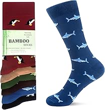 WeciBor Men's Bamboo Socks 6/12 Pack Breathable Soft Casual Seamless Socks
