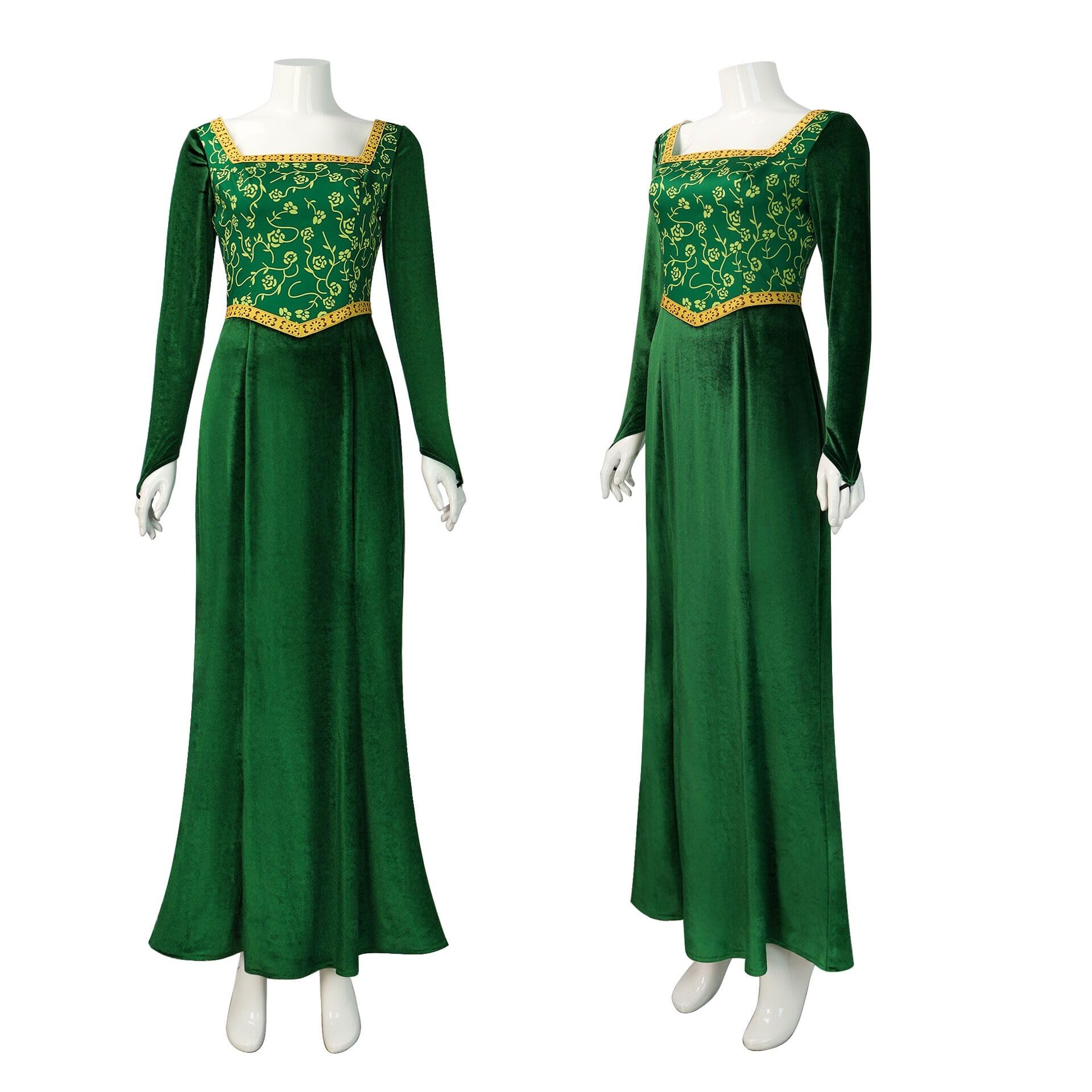 AYYOHON Fiona Costume Women Princess Fiona Dress Adult Long Sleeves Gown Dress with Headband Halloween Cosplay Party Outfit L - Image 2