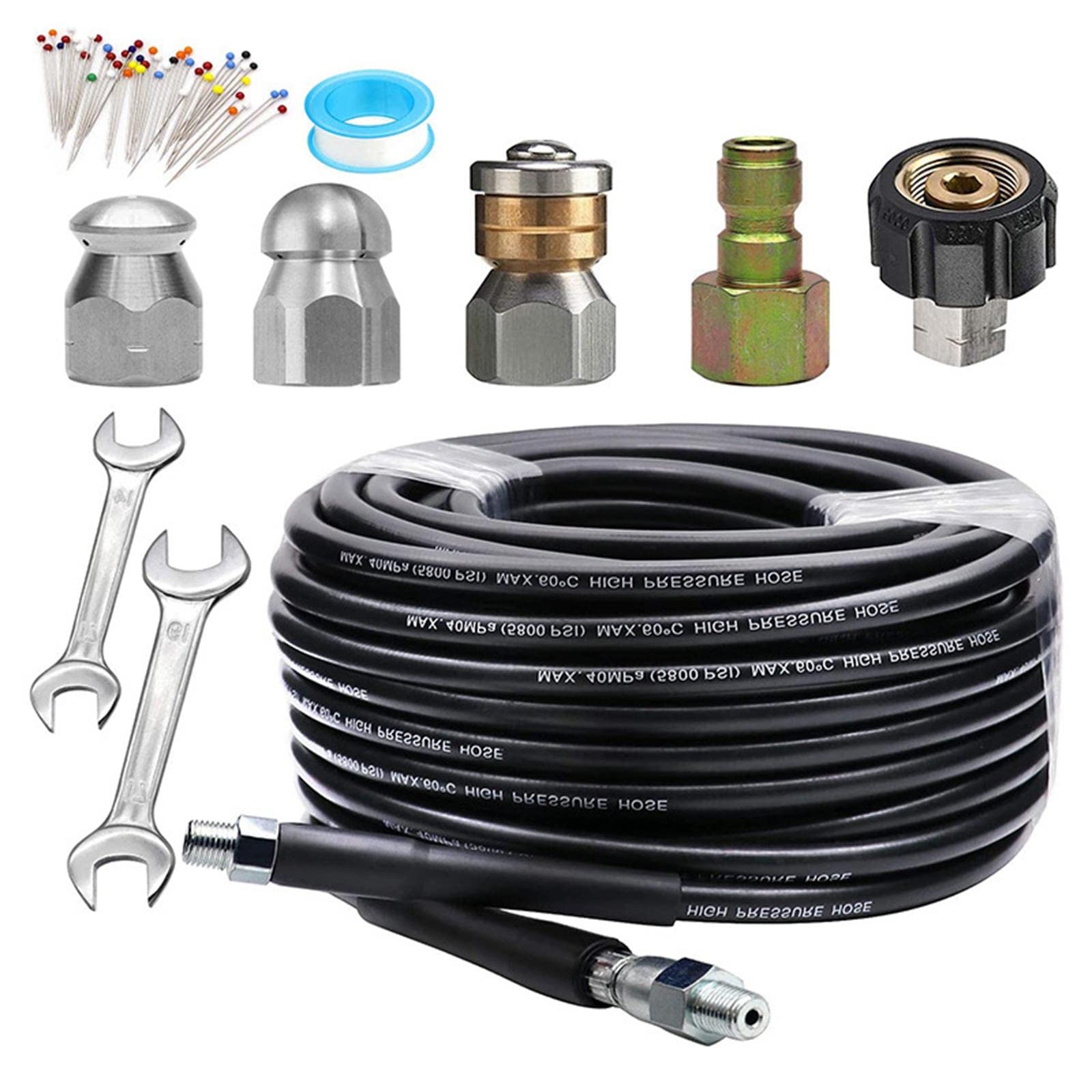 高圧洗浄機 ホース・ノズル付き Amazon.co.jp: 高圧洗浄機下水道ノズル 1/4 インチ排水ホース