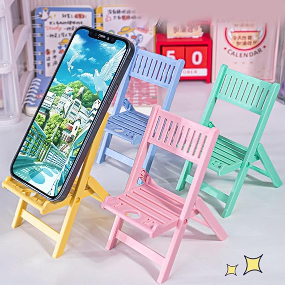 ljhnba Foldable Phone Stand for Desk Chair Shape Cellphone Holder Portable Cellphone Desktop Dock