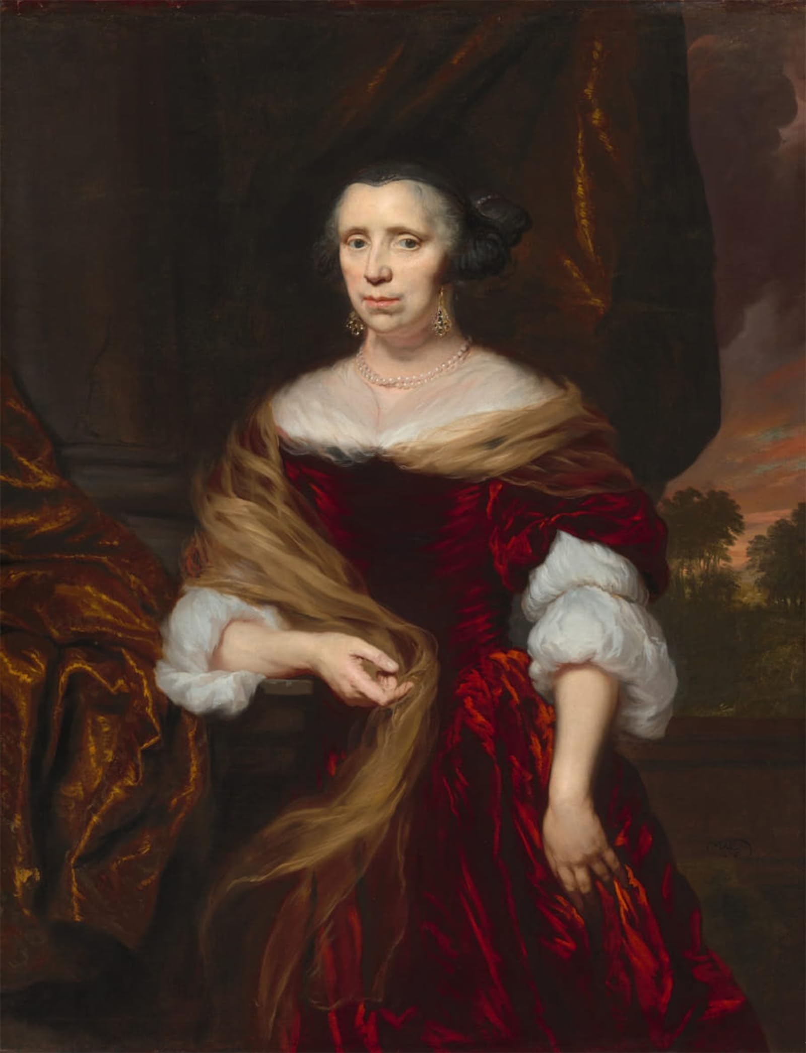 ARTXLXXBN Famous Print Painting Colorful Art Print Portrait of a Lady by Nicolaes Maes Canvas Art Decorations for Home Decor 60x90cm