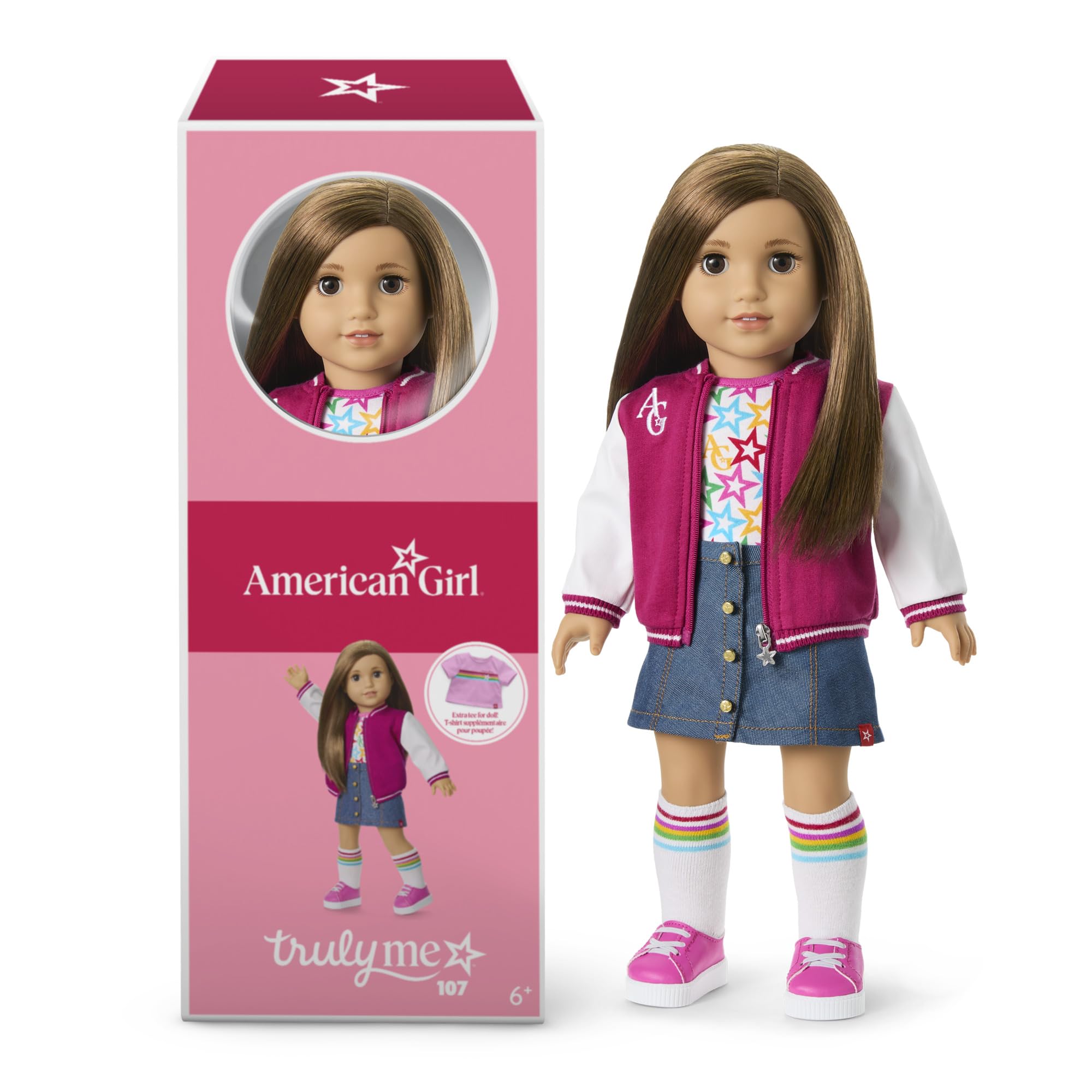 American Girl, Truly Me 18-inch Doll #107 with Brown Eyes, Straight Brown Hair, Light-to-Medium Skin, for Ages 6+