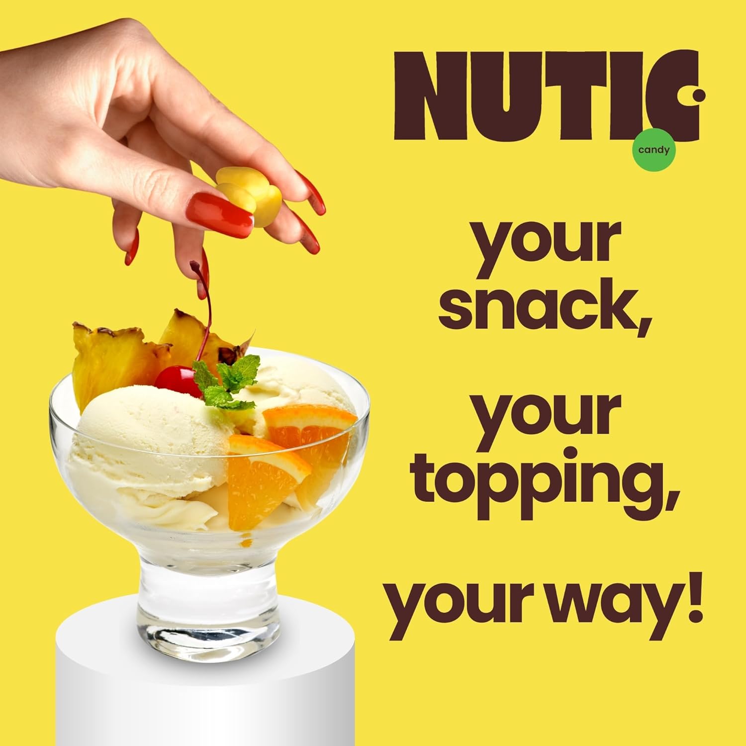 Nutic Lemoncello Chocolate Covered Almonds - 1 Lb. Roasted Almond in White Chocolate & Lemon Creme Candy. Citrus Bliss Flavors for Perfect Snacks & Gifts, Made in USA - (Pack of 1)