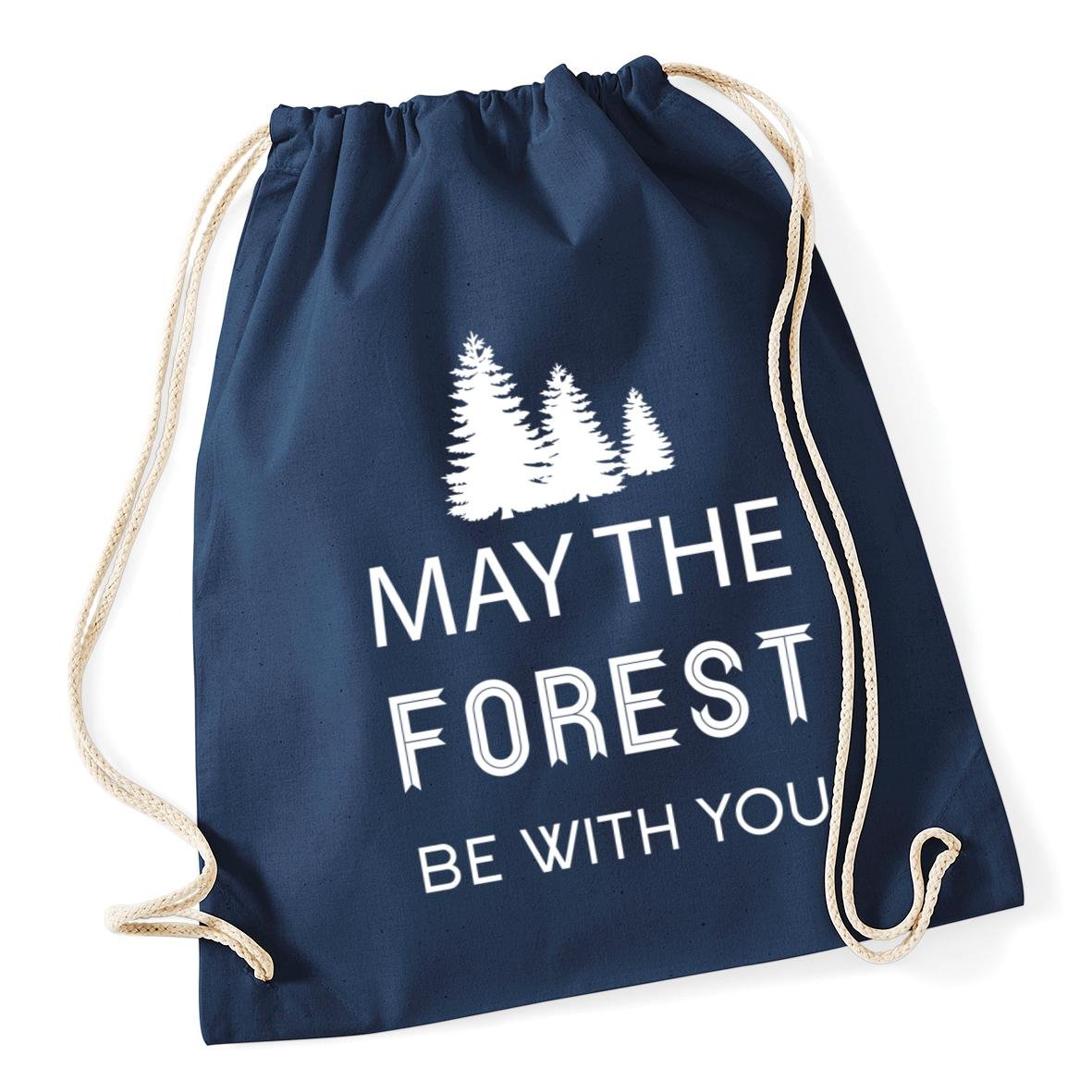 Hippowarehouse May the forest be with you Drawstring Cotton School Gym Kid Bag Sack 37cm x 46cm, 12 litres