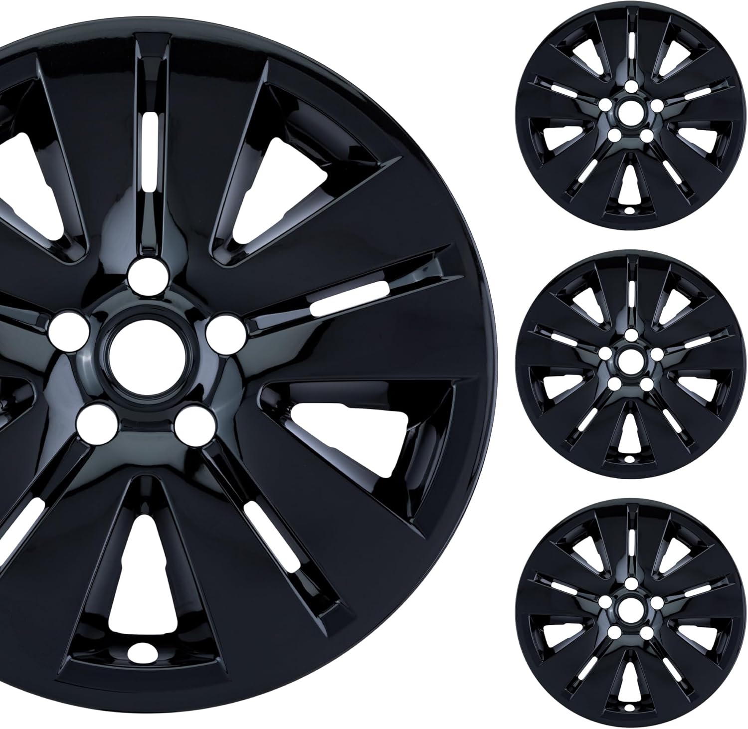 17" Gloss Black Wheel Skin Set Made for Subaru Outback, Legacy (2015-2019) | Durable ABS Plastic Cover Hubcap | Fits Directly Over OEM Wheel