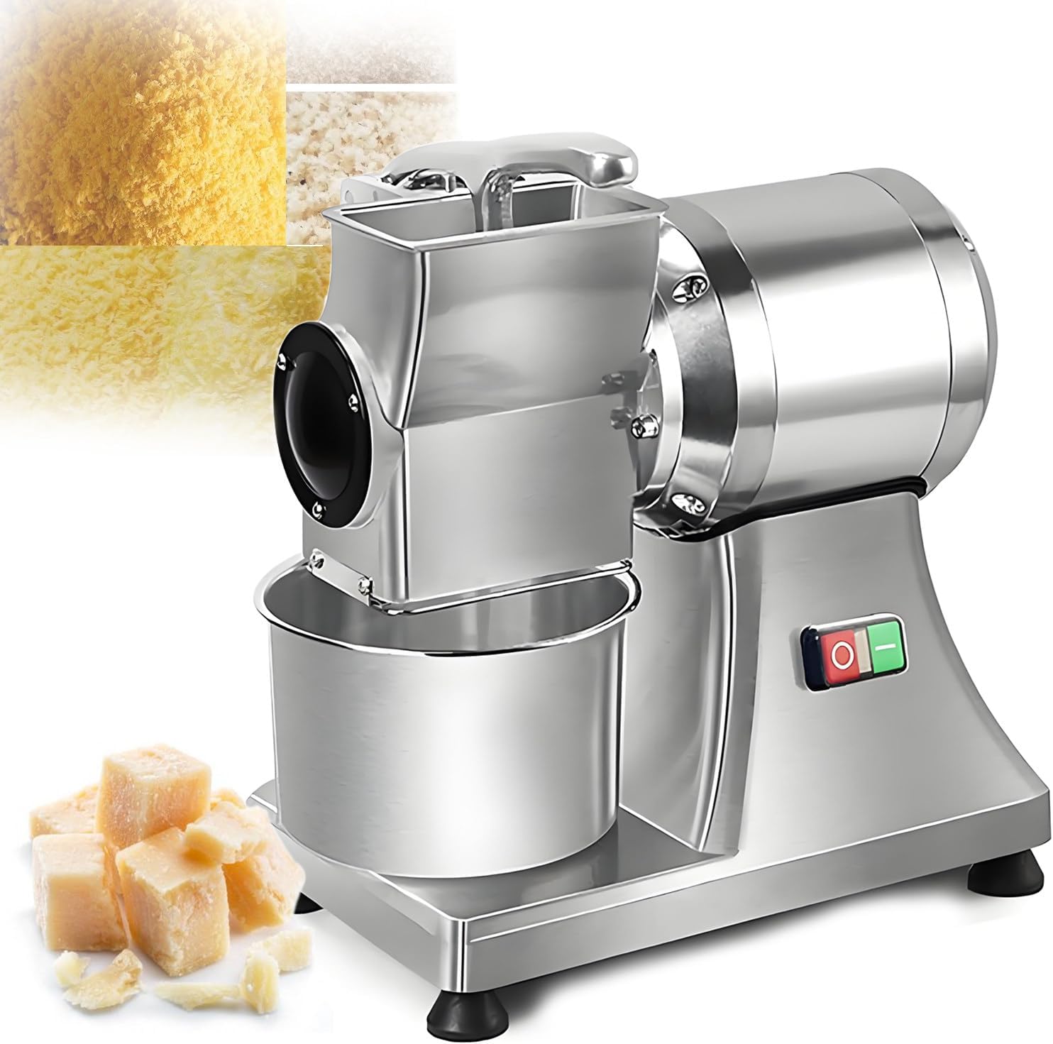 Multifunctional Electric Food Grinder,0.75hp Commercial Grade Cheese & Breadcrumb Maker,for Shredding, Grating,Milling Nuts,Chocolate,Ideal for Pizzerias,Bakeries,Cafes (550w,40kg/H)