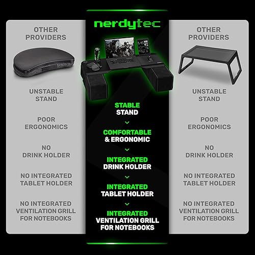 Miniatura 6 de Couchmaster CYBOSS - Soporte extra ancho para laptop para sofá y cama, diseño ergonómico con cojines, escritorio para portátiles de hasta 18