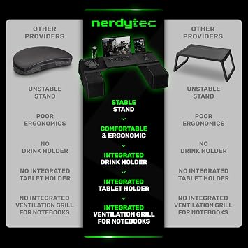 Couchmaster CYBOSS, Extra Wide Laptop Stand for Couch and Bed, Ergonomic Design with Cushions, Lap Desk for Notebooks up to 18 Inches, You are The Big Boss! The CYBOSS!