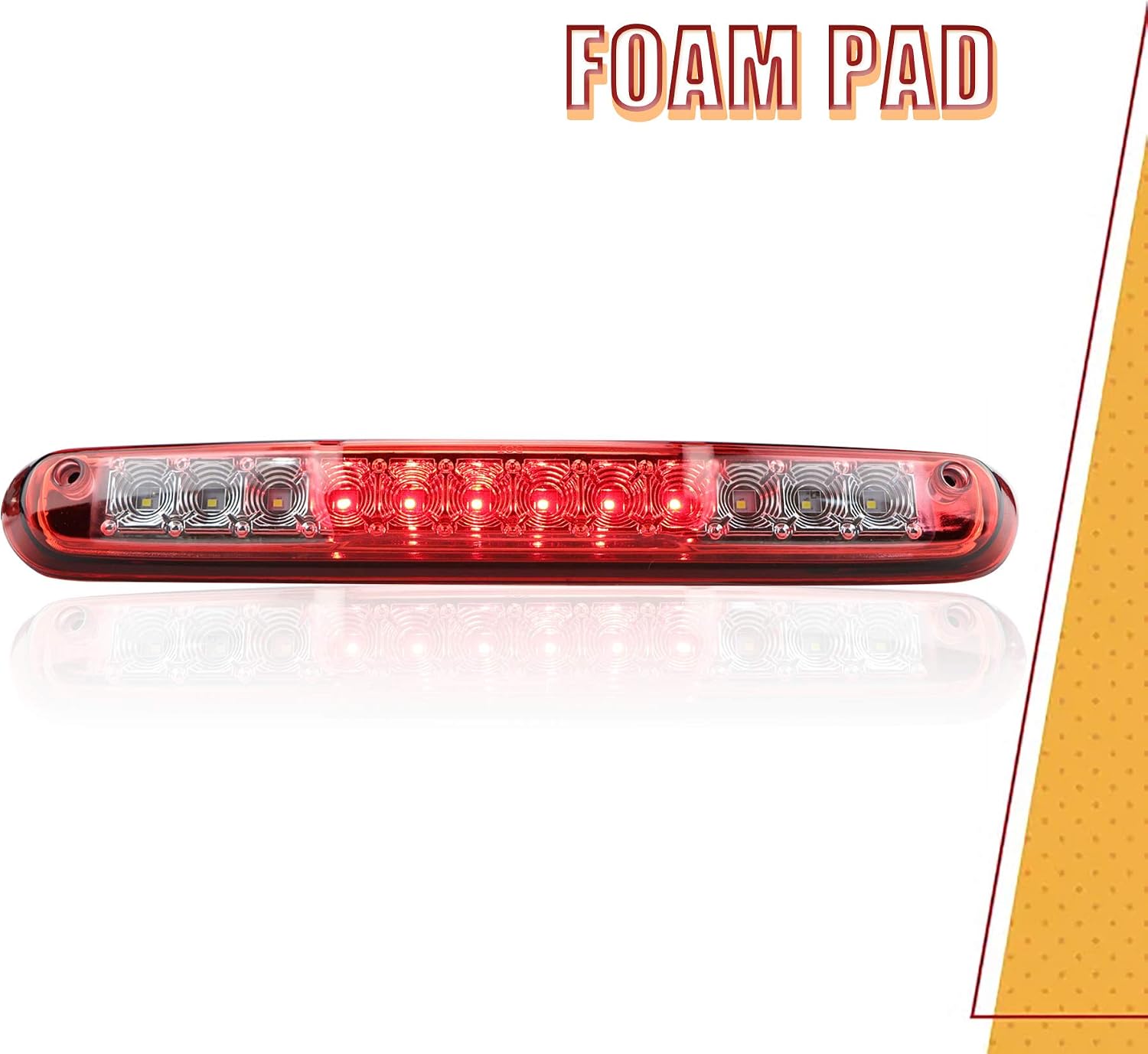 Tresound 3rd Third Brake Light for 2007-2013 Chevy Silverado/GMC Sierra 1500 2500HD 3500HD LED Cargo Light Center High Mount Lamp (Red)