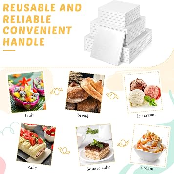 Baderke 18 Pcs Cake Drum 6, 8, 10 Inch Square Cake Board Baking Sturdy Cake Base for Desserts Pastries Tiered Cakes(White)