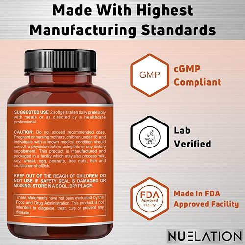 Miniatura 4 de Aceite de pescado de 2000 mg  Aceite de pescado omega 3 capturado en la naturaleza, 120 cápsulas blandas  Sin OMG, sin gluten, apto para dieta