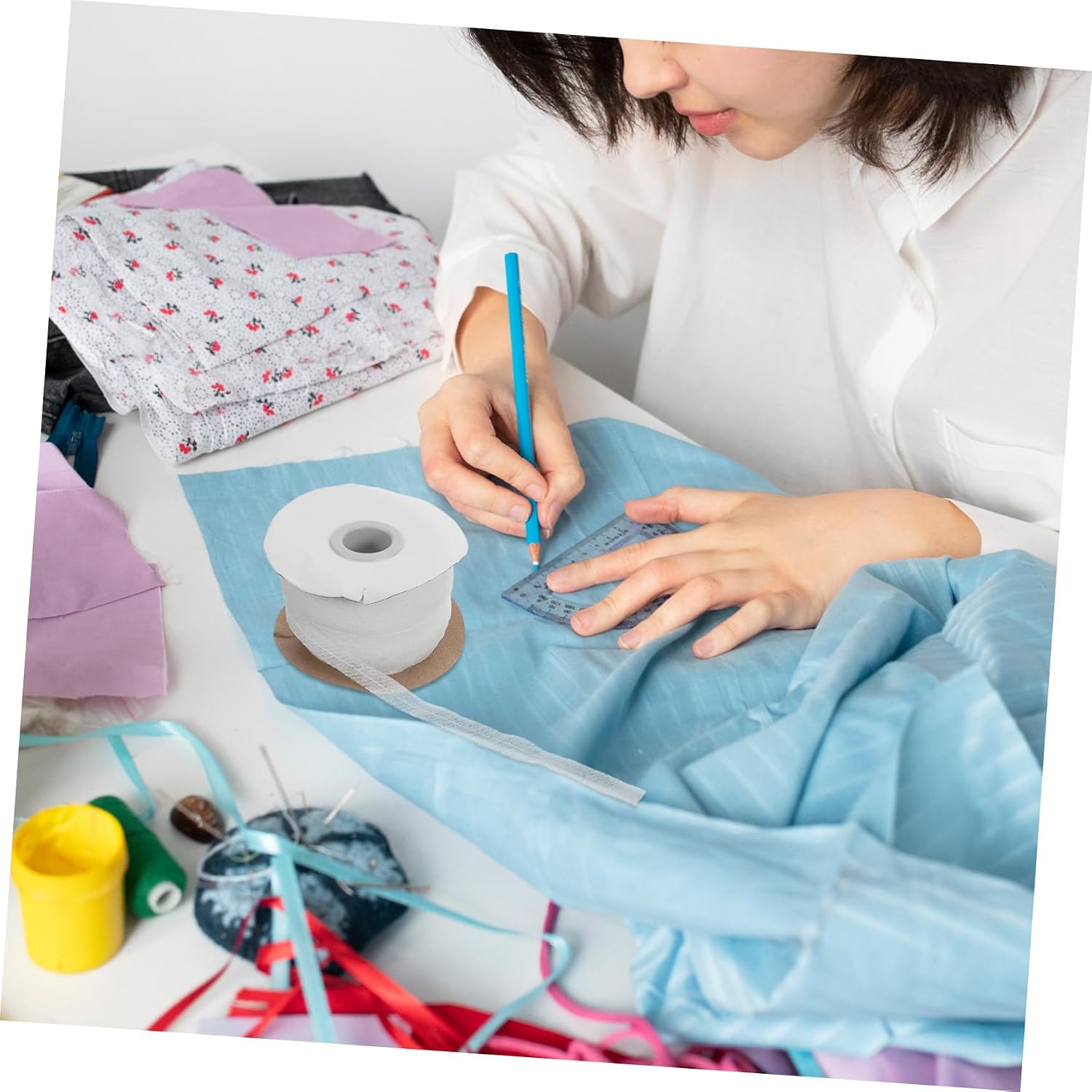 Anneome Fusible Interfacing Fabric Lining Strip Bias Tape for Sewing Stretch Lining Clothing Supplies