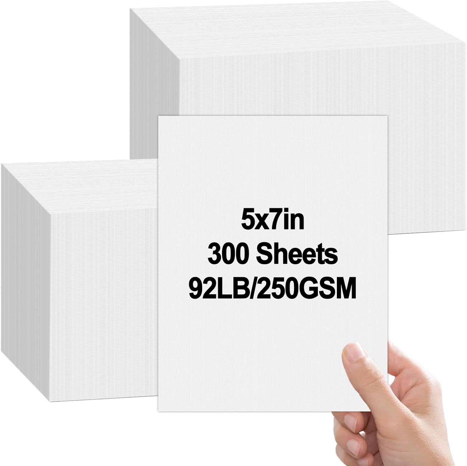 party greeting 300 Pack 5x7 Linen Paper Textured Cardstock Heavyweight Index Cards Printable Linen Cardstock 92lb Cover for Printing Invitations Postcards Greeting Cards Wedding Baby Shower(White)