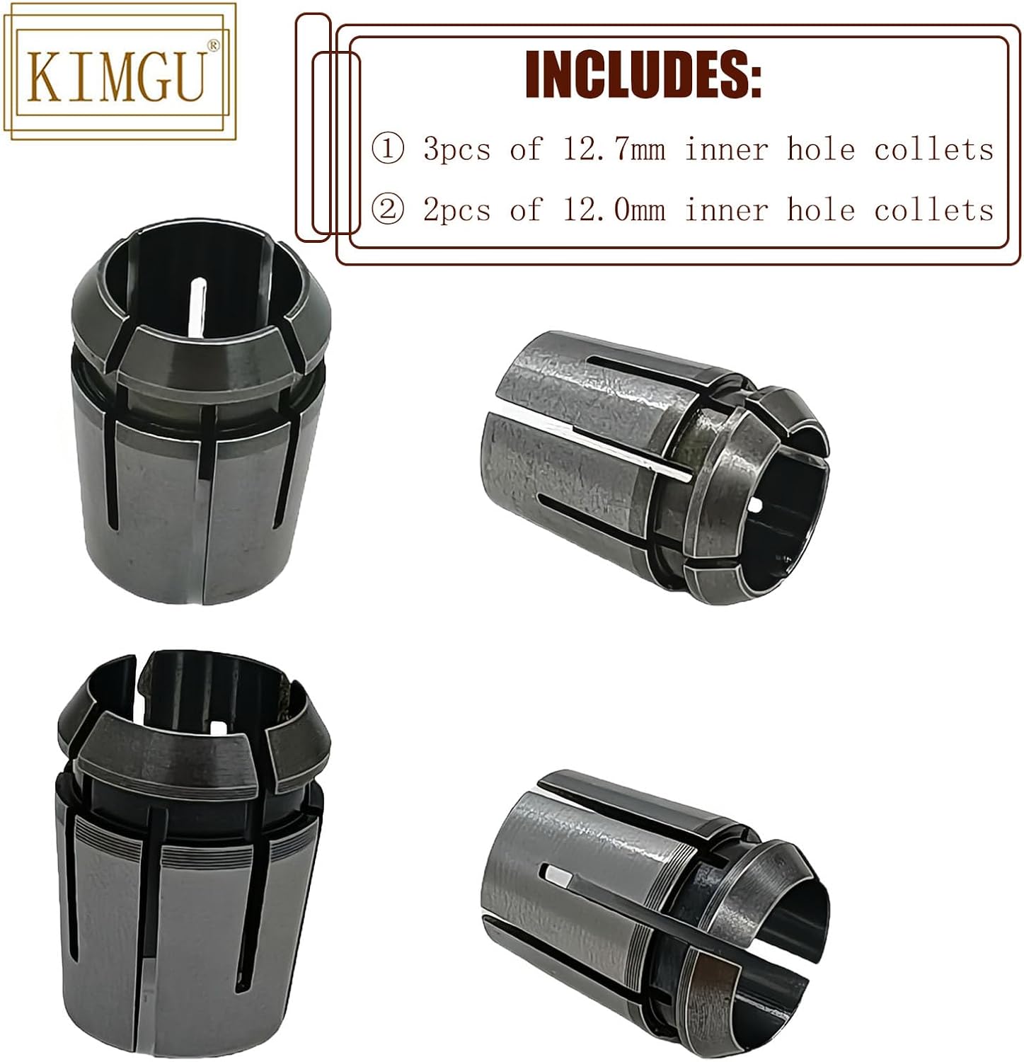763622-4 Kimgu Bit for Makita Router Collet Chuck Cone 1/2" 12.7mm 12mm 3612 MT360 3612C RP1800 RP2301FC M3600